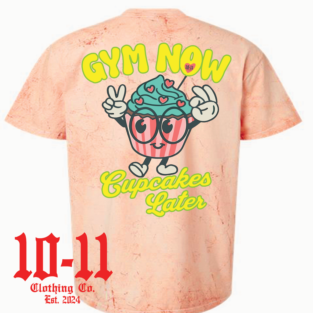 Gym Now Cup Cakes Comfort Colors Orange Color Blast Tee