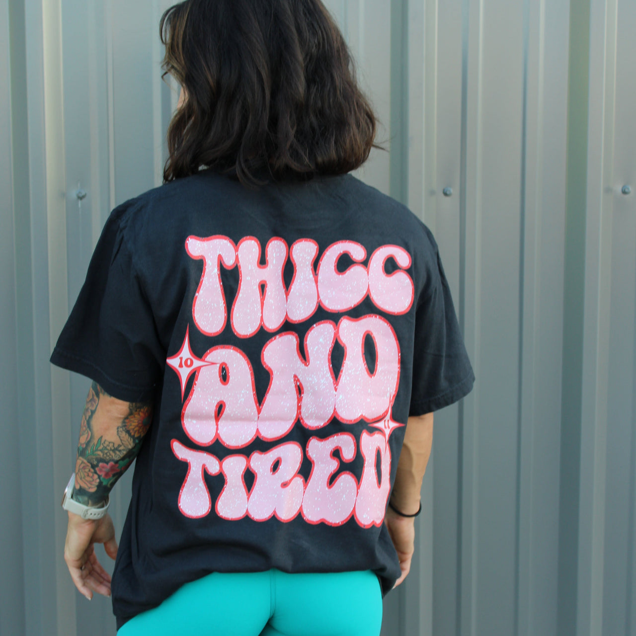 Thicc and Tired Peachy Comfort Colors Tee