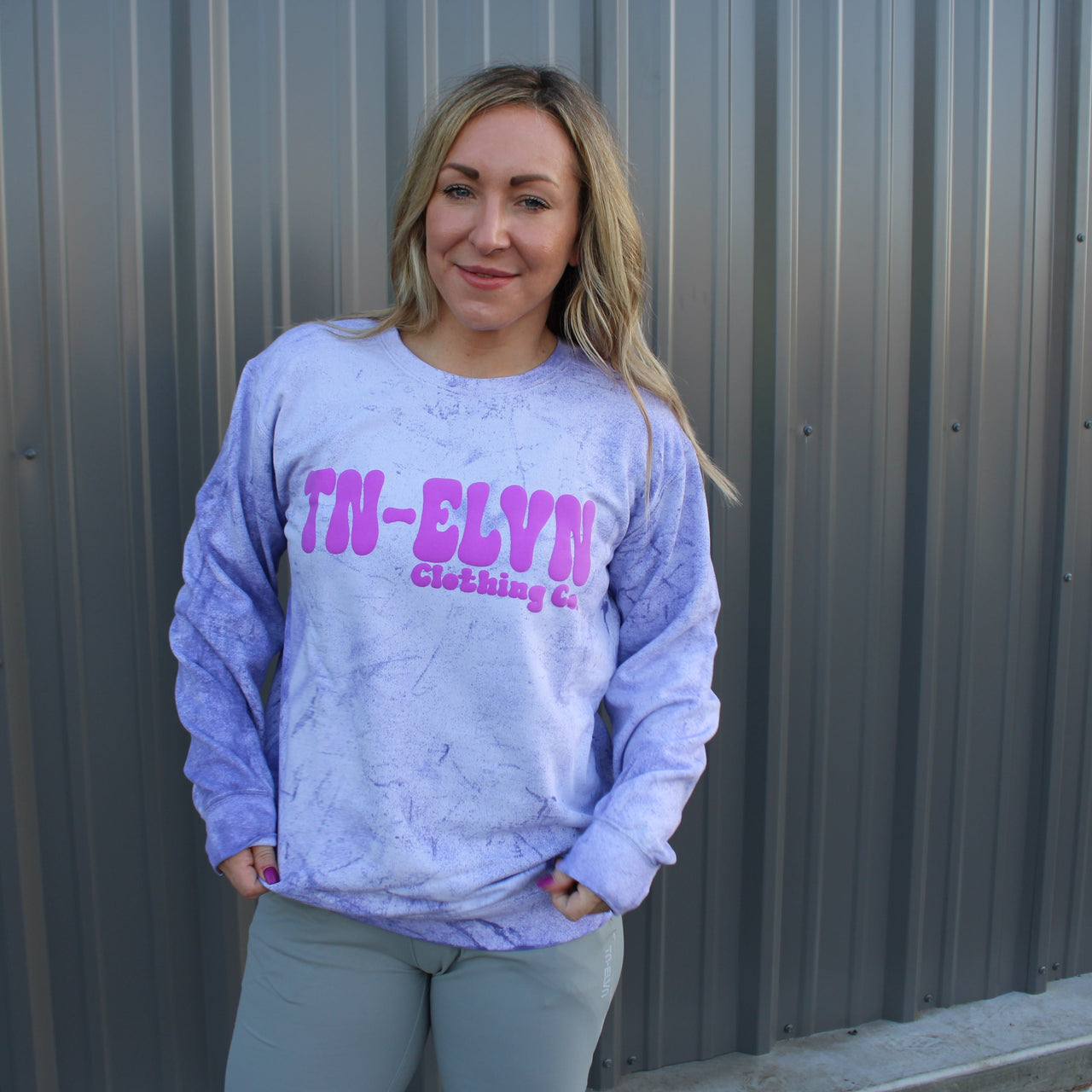 TN-ELVN Puff Comfort Colors Crewneck Sweatshirt