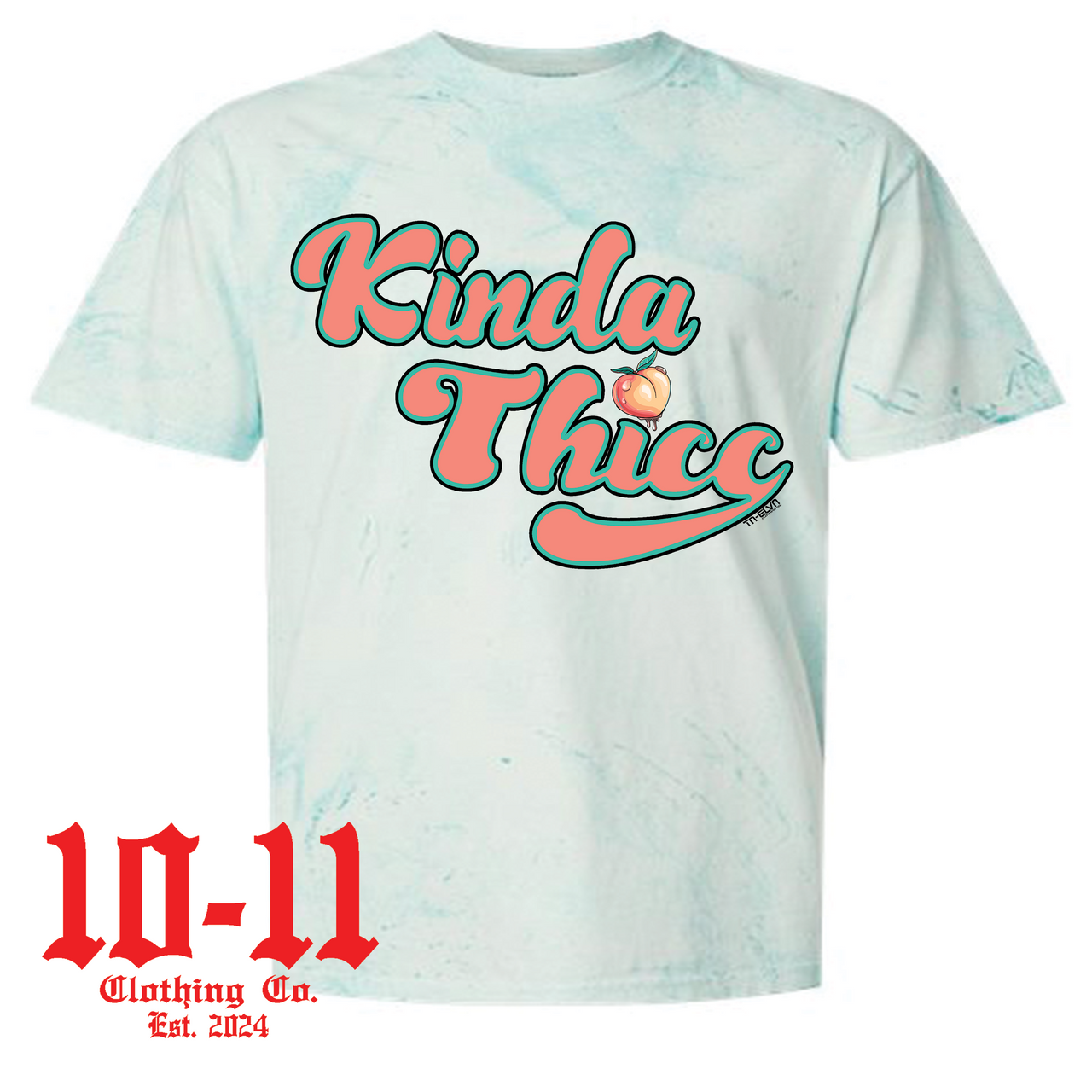 Kinda Thicc Comfort Colors Blue Color Blast Tee