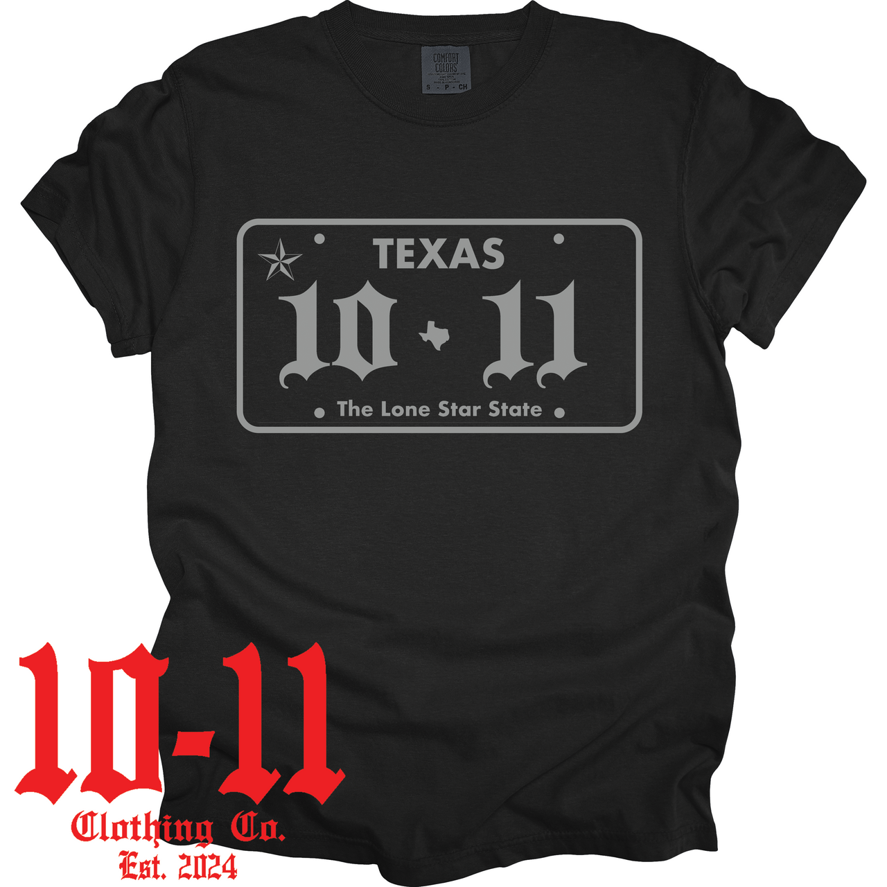 10-11 Texas License Plate Comfort Colors Tee